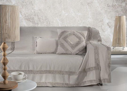 Guy Laroche Hidi Ριχτάρι Διθέσιου Καναπέ Γούνινο 180x250εκ. Natural