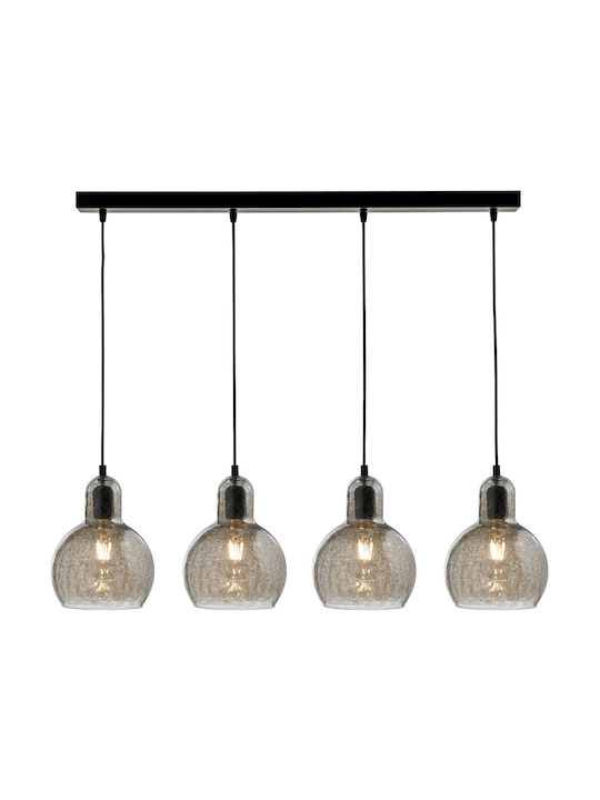 ArkoLight Pendul Candelabru Calea ferată pentru 4 becuri E27 Negru