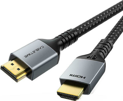 Cabletime HDMI 2.1 Braided Cable HDMI male - HDMI male 1m Μαύρο