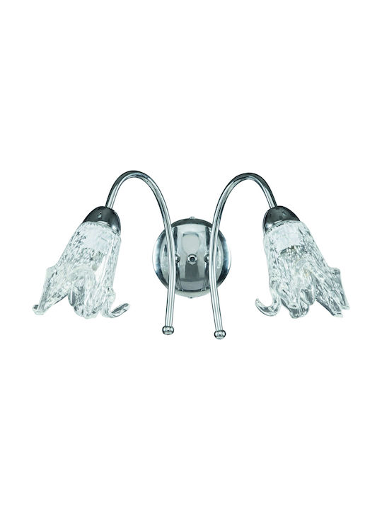 ArkoLight Clasic Lumină de Perete cu Soclu E14 Argintiu 40x25x40cm