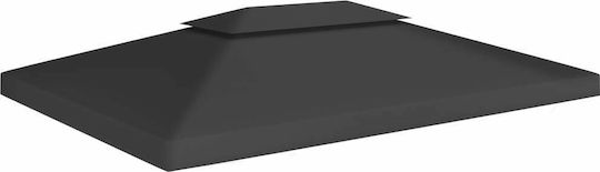 vidaXL Gazebo Cover 2 Levels 310gr/m² Black with PVC Coating 3x4m