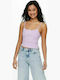 Only Women's Summer Crop Top Cotton with Straps Lilacc