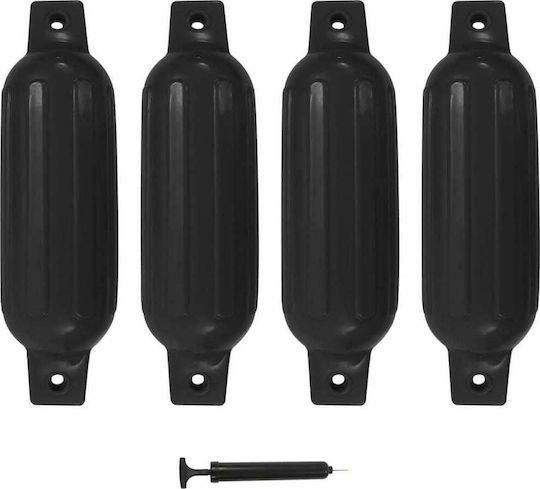 vidaXL Black Boat Balloon Boat Balloons PVC 41x11.5 Black 4pcs
