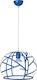 ArkoLight Kids Metallic Single Ceiling Light E27 Blue 60W 35x31cm