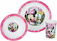 Ango Feeding Set Minnie made of Plastic Pink 3pcs for 6+ months