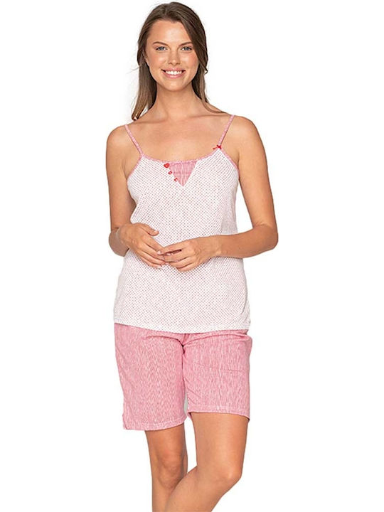 Jeannette Lingerie Sommer Damen Pyjama-Set Rosa