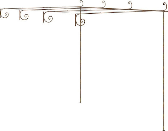 Gartenlaube aus Metall mit Decke in Brauner Farbe 400x300x250cm