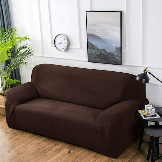 Ehome Elastic Cover for Three Seater Sofa Brown 170x260cm 1pcs EH-0230