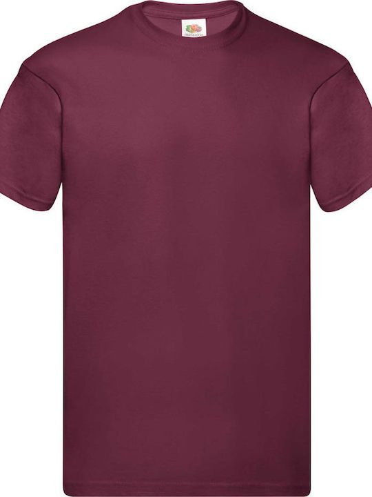Fruit of the Loom Original T Men's Short Sleeve Promotional T-Shirt Burgundy