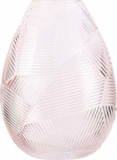 Dekorative Vase Glas Rosa Φ16,5xΥ21,5cm