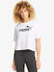 Puma Essentials Femeie Sport Crop Tricou Alb