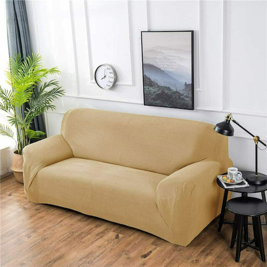 Ehome Elastische Abdeckung für Zweisitziges Sofa Beige 85x180cm 1Stück EH-223