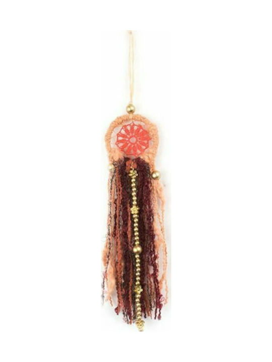 Synchronia Decorative Dreamcatcher made of Fabric Orange 6x6x27cm 1pcs