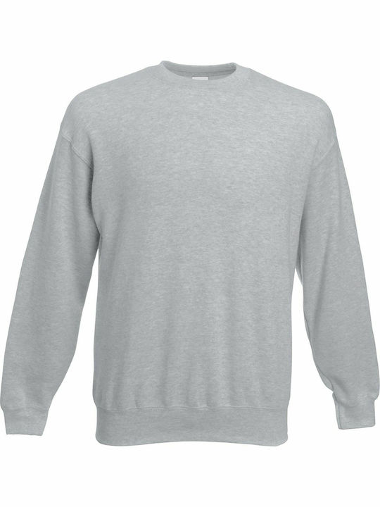 Fruit of the Loom Premium Set-In Ανδρική Διαφημιστική Μπλούζα Μακρυμάνικη Heather Grey