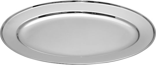Max Home Servierplatte Oval Rostfreier Stahl Silber 25cm 1Stück