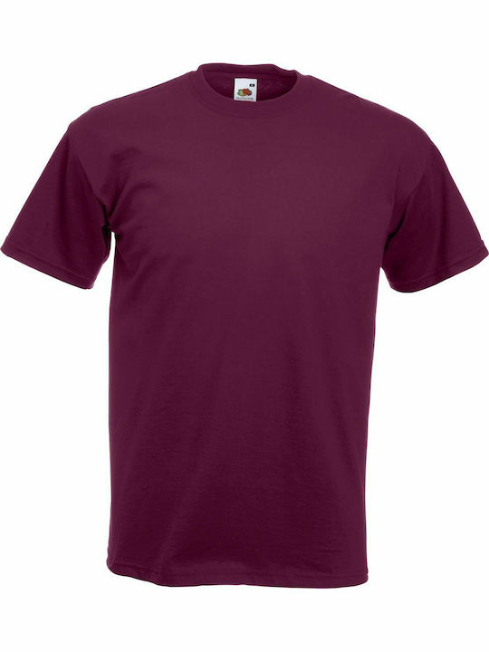 Fruit of the Loom Super Premium T Men's Short Sleeve Promotional T-Shirt Burgundy