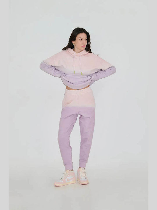 PCP Bae Ψηλόμεσο Παντελόνι Γυναικείας Φόρμας με Λάστιχο Acid Lilac