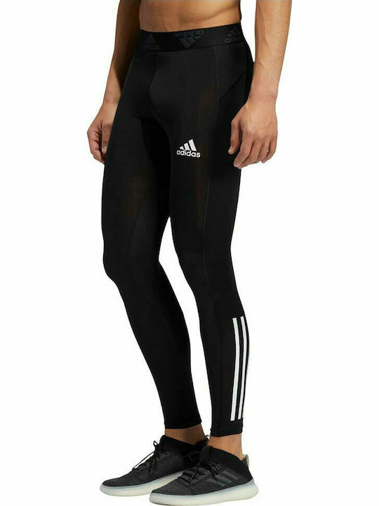 Adidas Techfit 3-Stripes Ανδρικό Αθλητικό Κολάν Compression Μακρύ Μαύρο