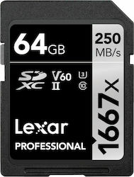 Lexar Professional 1667x SDXC 64GB Clasa 10 U3 V60 UHS-II