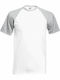 Fruit of the Loom Valueweight Baseball T Men's Short Sleeve Promotional T-Shirt White/Heather Grey