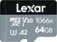 Lexar Professional 1066x microSDXC 64GB Class 10 U3 V30 A2 UHS-I