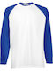 Fruit of the Loom Valueweight LS Baseball T Men's Long Sleeve Promotional Blouse White/Royal Blue