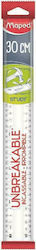 Maped Ruler Plastic Transparent 30cm Unbreakable Study