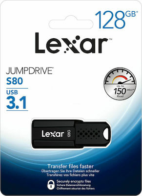 Lexar JumpDrive S80 128GB USB 3.1 Stick Black