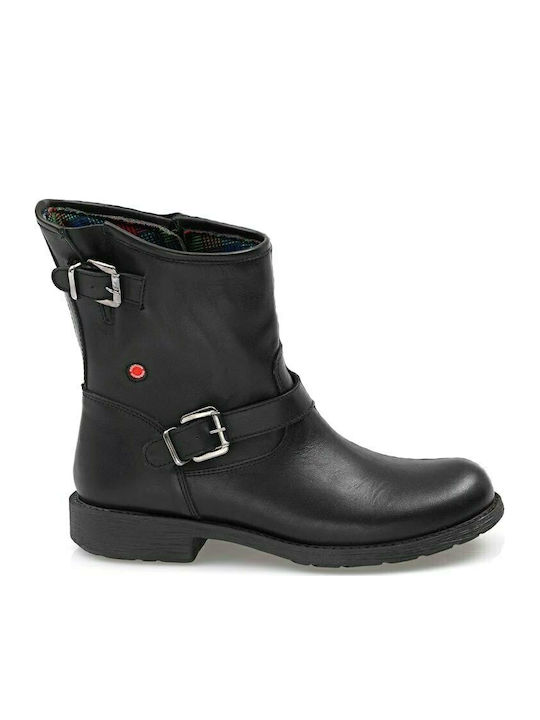 Robinson Leder Damen Knöchelstiefel Schwarz