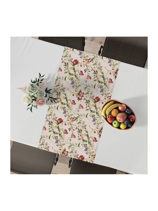 Lino Home Fluture Cotton & Polyester Tablecloth Runner 901 Beige 45x145cm