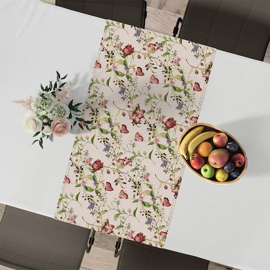 Lino Home Fluture Cotton & Polyester Tablecloth Runner 901 Beige 45x145cm