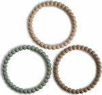 Mushie Pearl Teething Bracelet made of Silicone for 0 m+ 3pcs