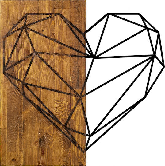 HomeMarkt Διακοσμητικό Τοίχου Καφέ από Ξύλο 58x3x58cm