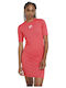 Air Summer Mini Athletic Off-Shoulder Dress Short Sleeve Fuchsia
