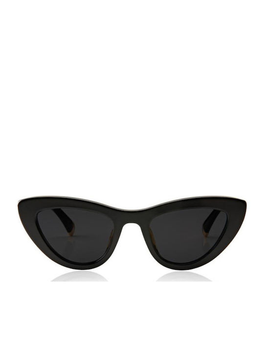 Oscar & Frank The Duomo Women's Sunglasses with Black Plastic Frame and Black Lens