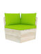 Ecksofa Außenbereich aus Paletten mit Kissen 60x60x65cm