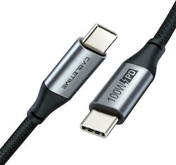 Cabletime C160 Braided USB 2.0 Cable USB-C male - USB-C male 100W Black 2m