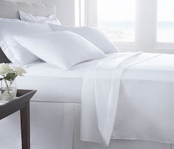 Palatex Hotel Sheet White Queen Size 240x270cm 100% Cotton 1pcs