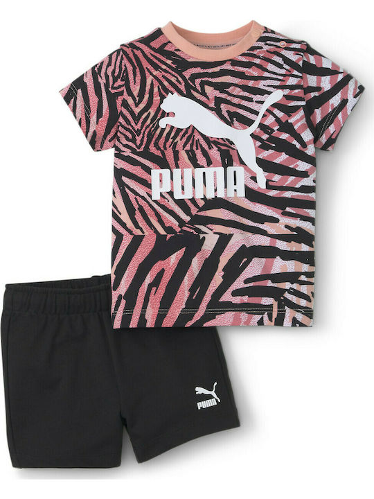 Puma Kinderkleidung Set mit Shorts Sommer 2Stück Fuchsie