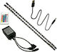 Led7 Wasserdicht LED-Streifen Fernseher USB 5V RGB Licht 2x50cm Typ SMD5050 mit Netzteil & Fernbedienung