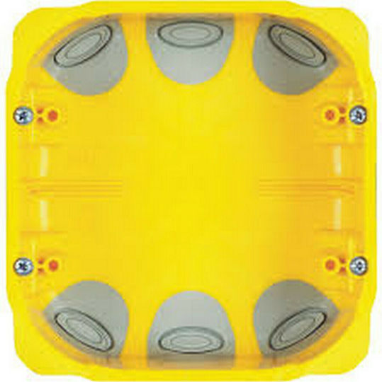 Legrand Batibox Walled Junction Box Branching for Plasterboard 3 and 3 Pieces in Yellow Color
