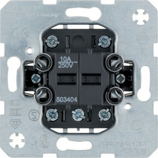 Hager Schalterknopf 4 Kontakte 10A 250V in Silber Farbe 503404