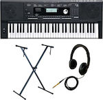 Kurzweil Keyboard KP100 with 61 Dynamic Keys with Stand, Headphones and Music Stand Black Bundle