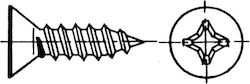 Lalizas Screw Λαμαρινόβιδα Σταυρωτή Φρεζάτη 2.9x9.5mm Inox ISO 7050