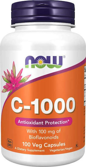 Now Foods C-1000 With Bioflavonoids Витамин за Кожата & Антиоксидантно действие 1000мг 100 вегетариански капсули