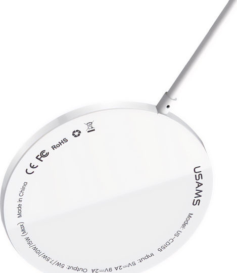 Usams Încărcător Wireless (Qi Pad) 15W Albς (US-CD155)