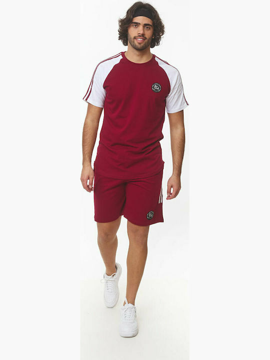 Bodymove Men's Short Sleeve T-shirt Burgundy -3