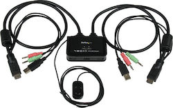 StarTech 2-Port HDMI Cable KVM Switch Black SV211HDUA