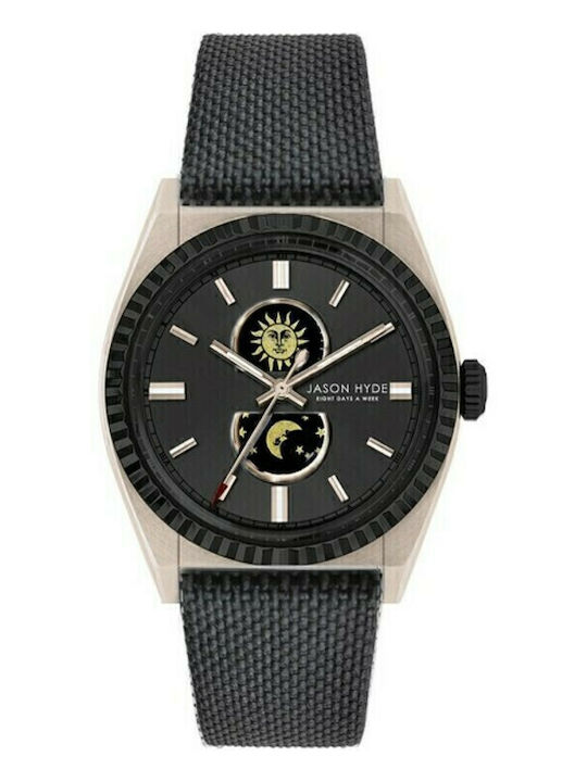 Jason Hyde Ανδρικό Ρολόι 40mm Χρονογράφος Μπαταρίας με Μαύρο Υφασμάτινο Λουράκι