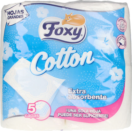 Foxy Cotton Toilet Paper 4 Rolls 5 Ply